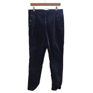Navy Velvet High-Rise Pants
